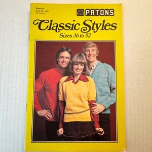 VINTAGE Patons Classic Styles Knitting Booklet • Sizes 36–52 • Beehive • 24 Page